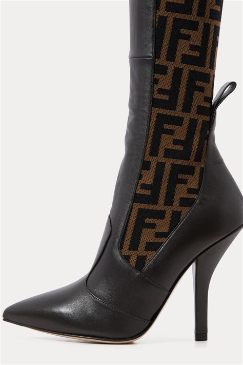 fendi black heel boots|thigh high fendi boots.